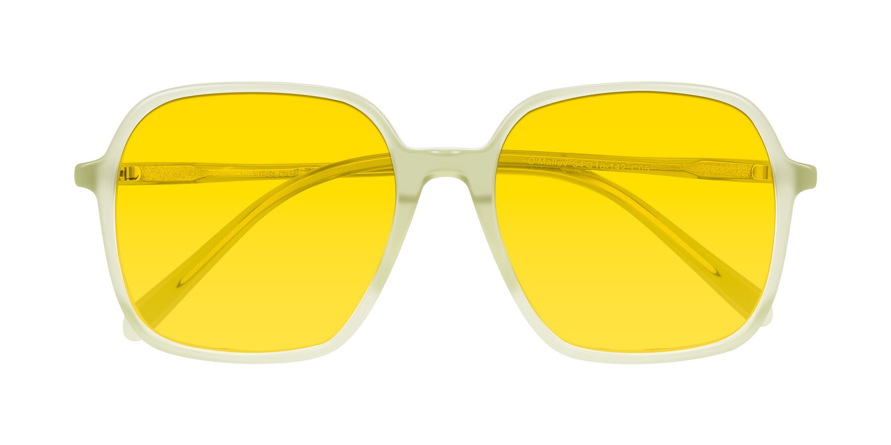 Folded Front of O'malley in Pastel Green with Yellow Tinted Lenses