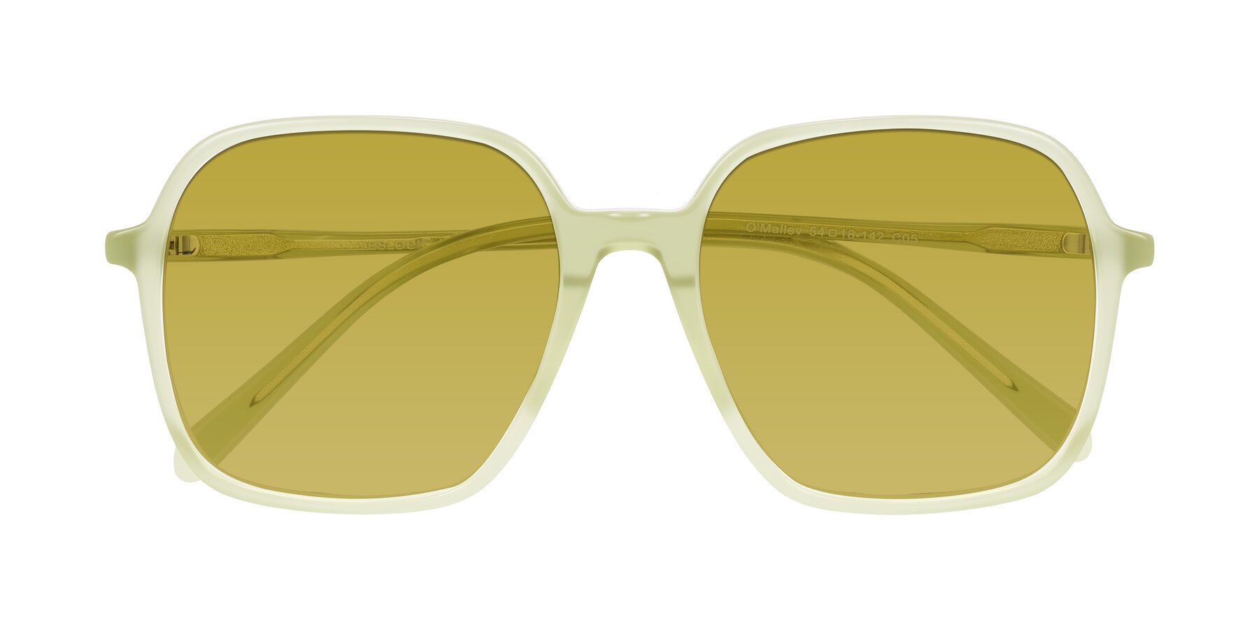 Folded Front of O'malley in Pastel Green with Champagne Tinted Lenses