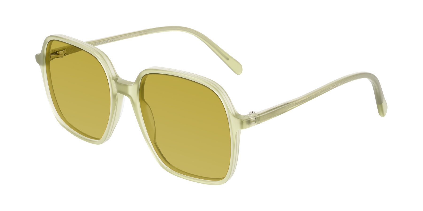 Angle of O'malley in Pastel Green with Champagne Tinted Lenses