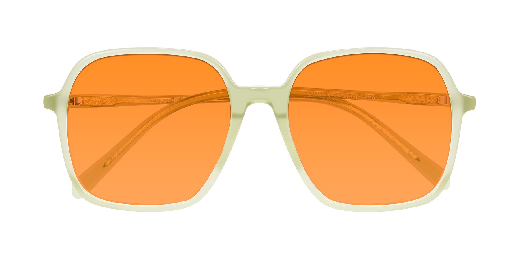 Folded Front of O'malley in Pastel Green with Orange Tinted Lenses