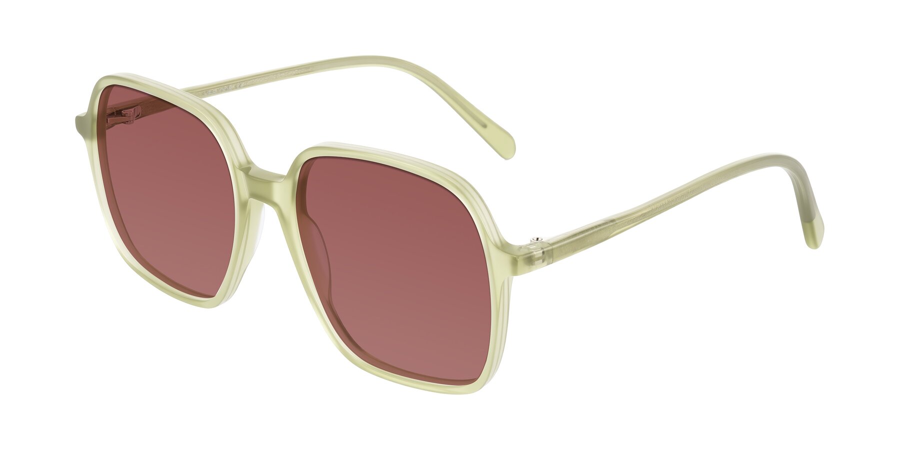 Angle of O'malley in Pastel Green with Garnet Tinted Lenses