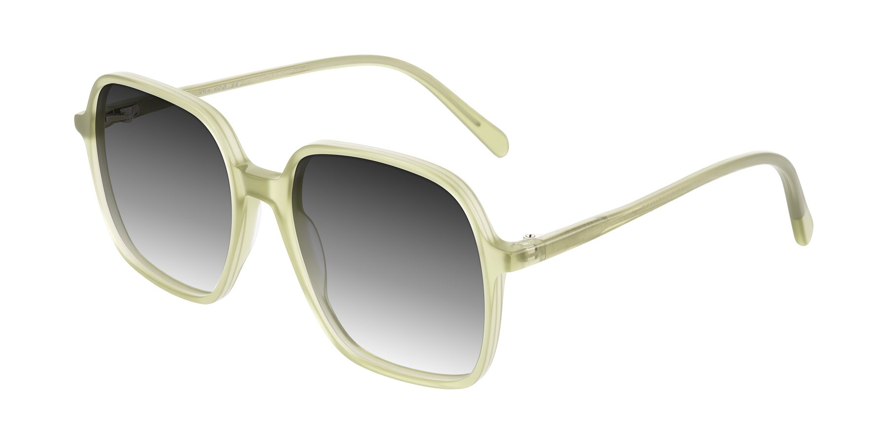 Angle of O'malley in Pastel Green with Gray Gradient Lenses