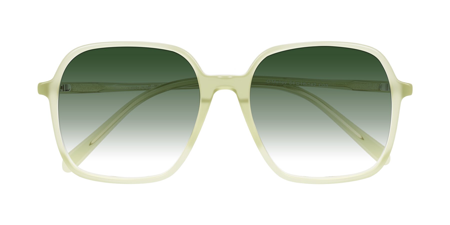 Folded Front of O'malley in Pastel Green with Green Gradient Lenses