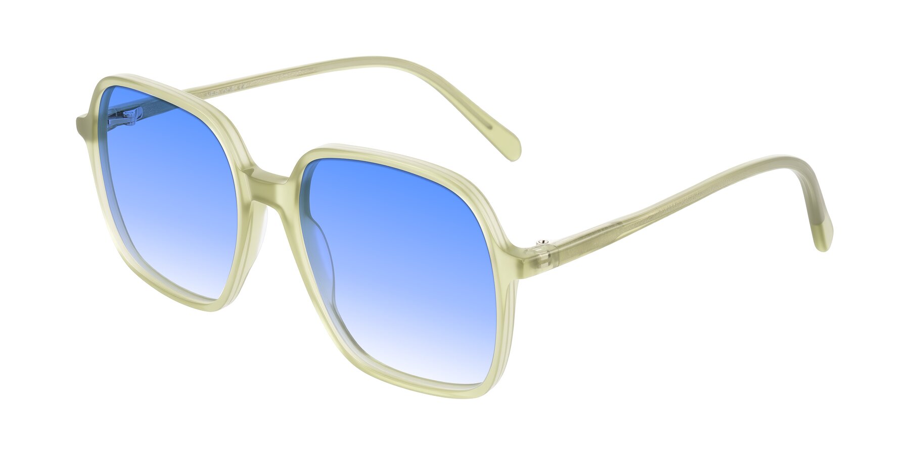 Angle of O'malley in Pastel Green with Blue Gradient Lenses