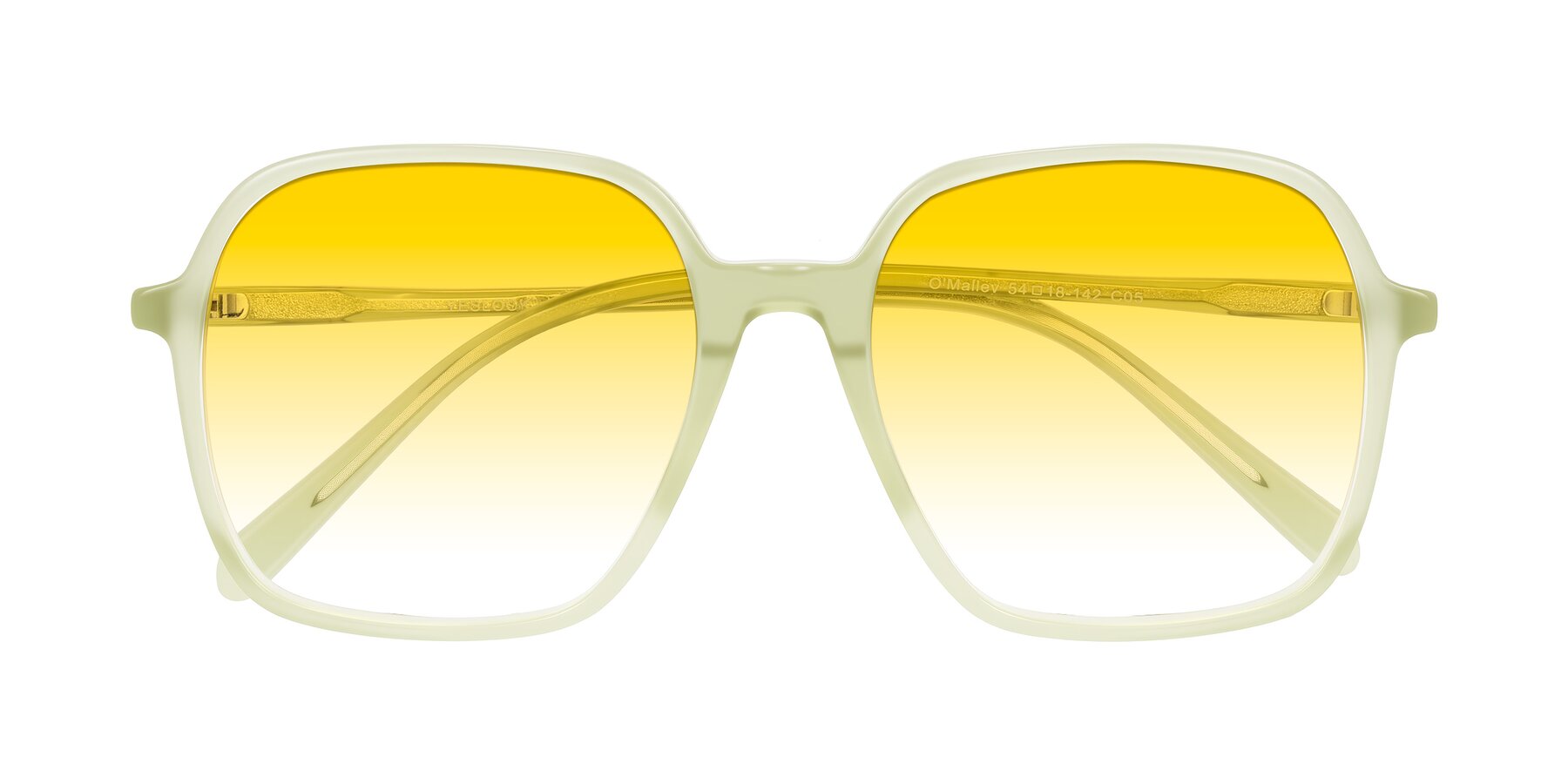 Folded Front of O'malley in Pastel Green with Yellow Gradient Lenses