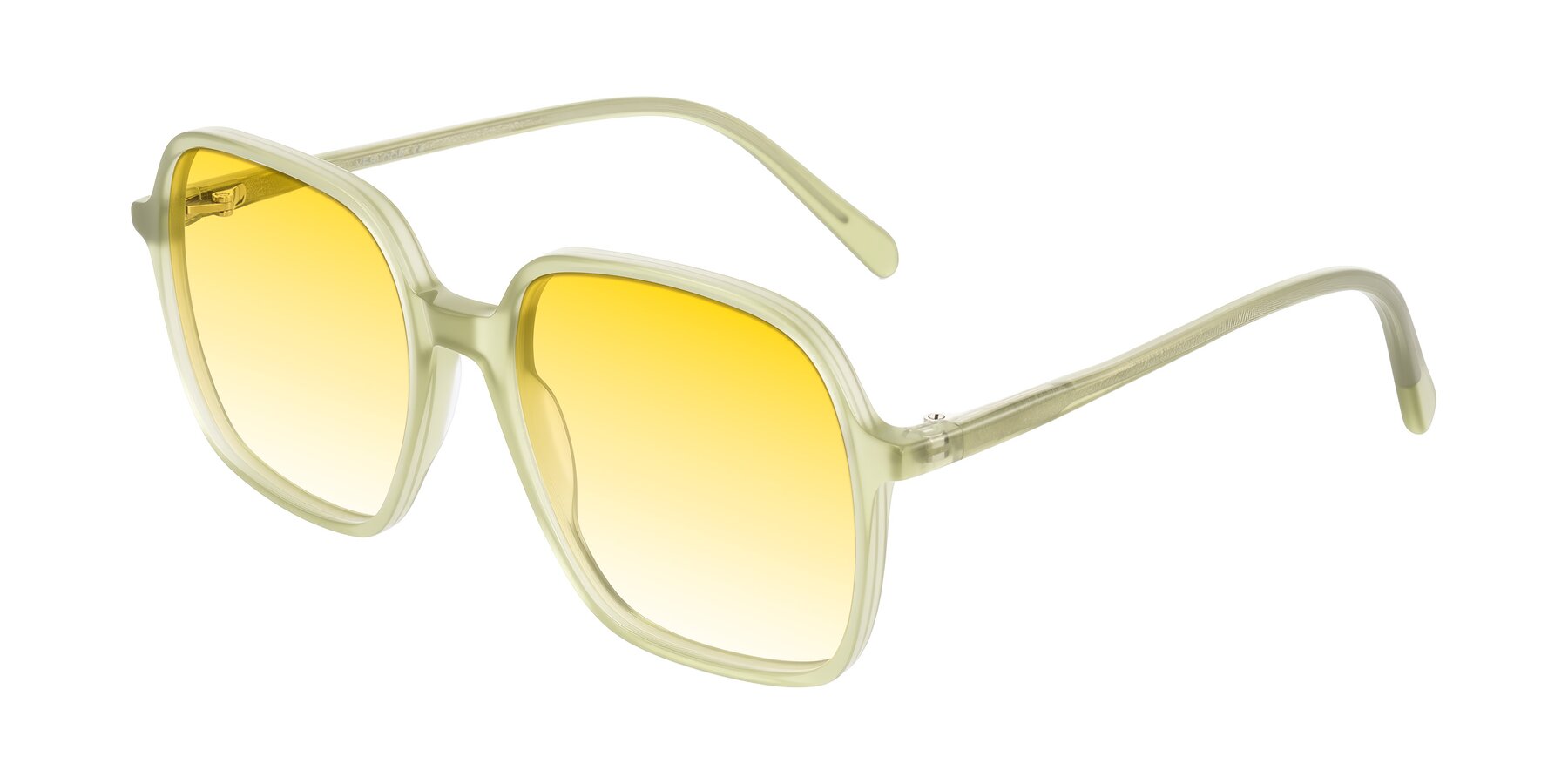 Angle of O'malley in Pastel Green with Yellow Gradient Lenses