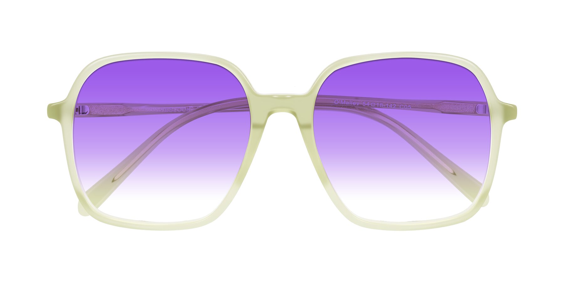 Folded Front of O'malley in Pastel Green with Purple Gradient Lenses