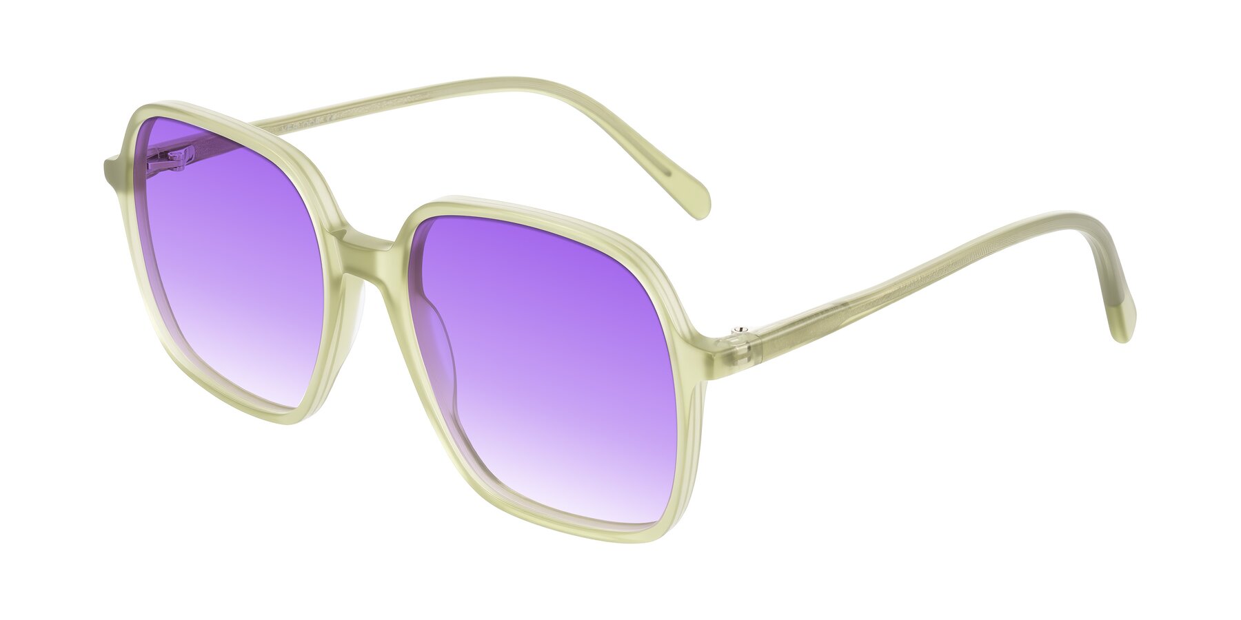 Angle of O'malley in Pastel Green with Purple Gradient Lenses
