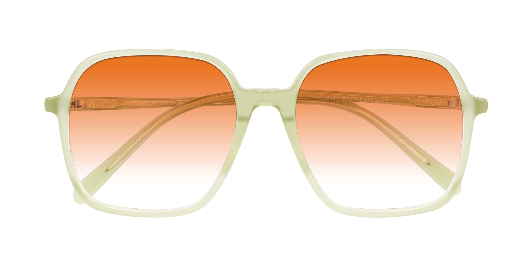 Folded Front of O'malley in Pastel Green with Orange Gradient Lenses