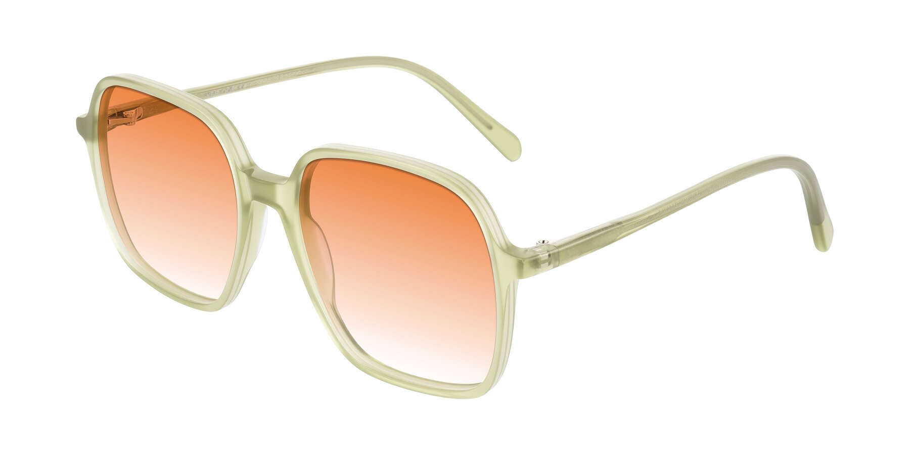 Angle of O'malley in Pastel Green with Orange Gradient Lenses