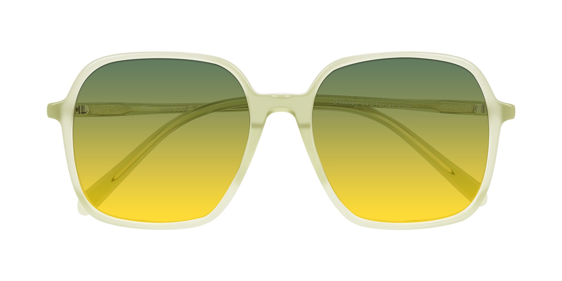 Folded Front of O'malley in Pastel Green with Green / Yellow Gradient Lenses