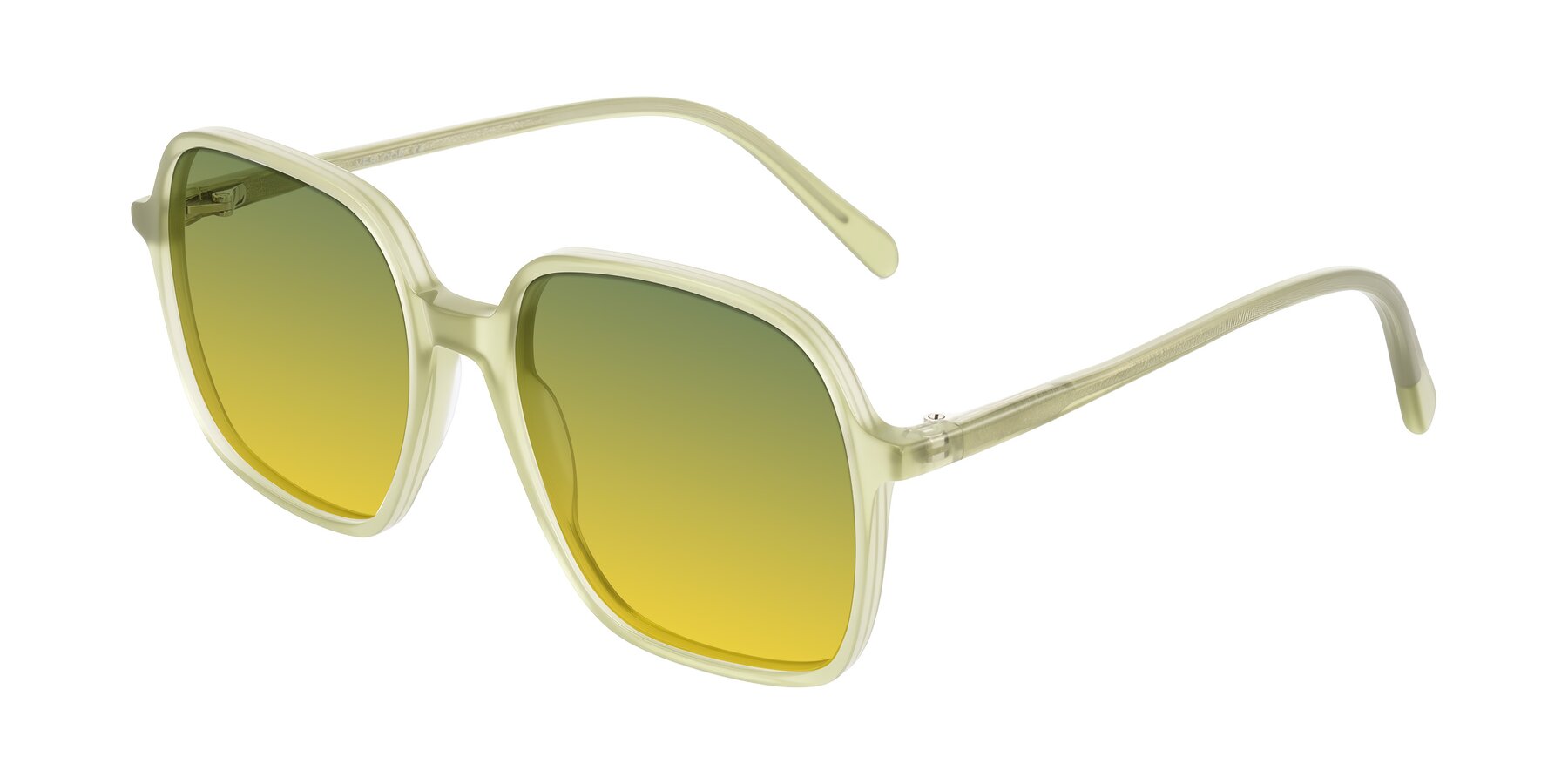 Angle of O'malley in Pastel Green with Green / Yellow Gradient Lenses
