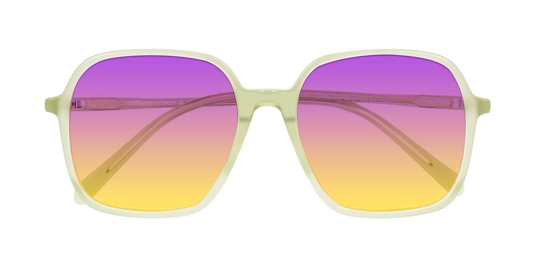 Folded Front of O'malley in Pastel Green with Purple / Yellow Gradient Lenses