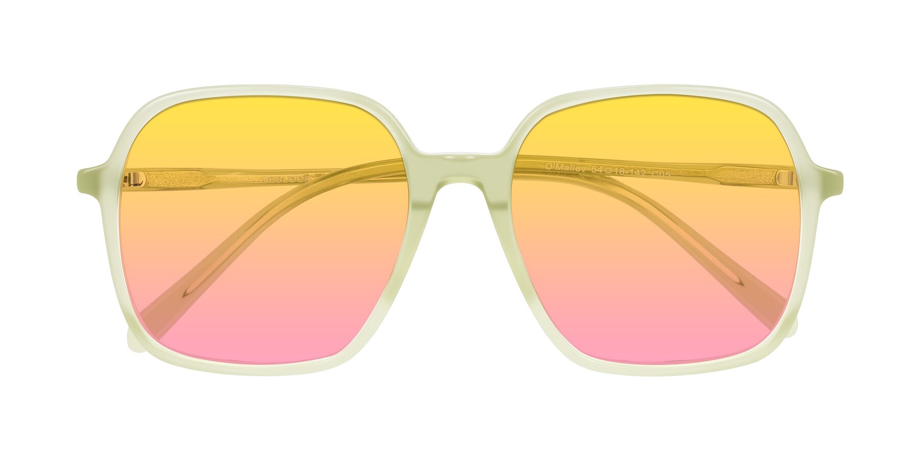 Folded Front of O'malley in Pastel Green with Yellow / Pink Gradient Lenses