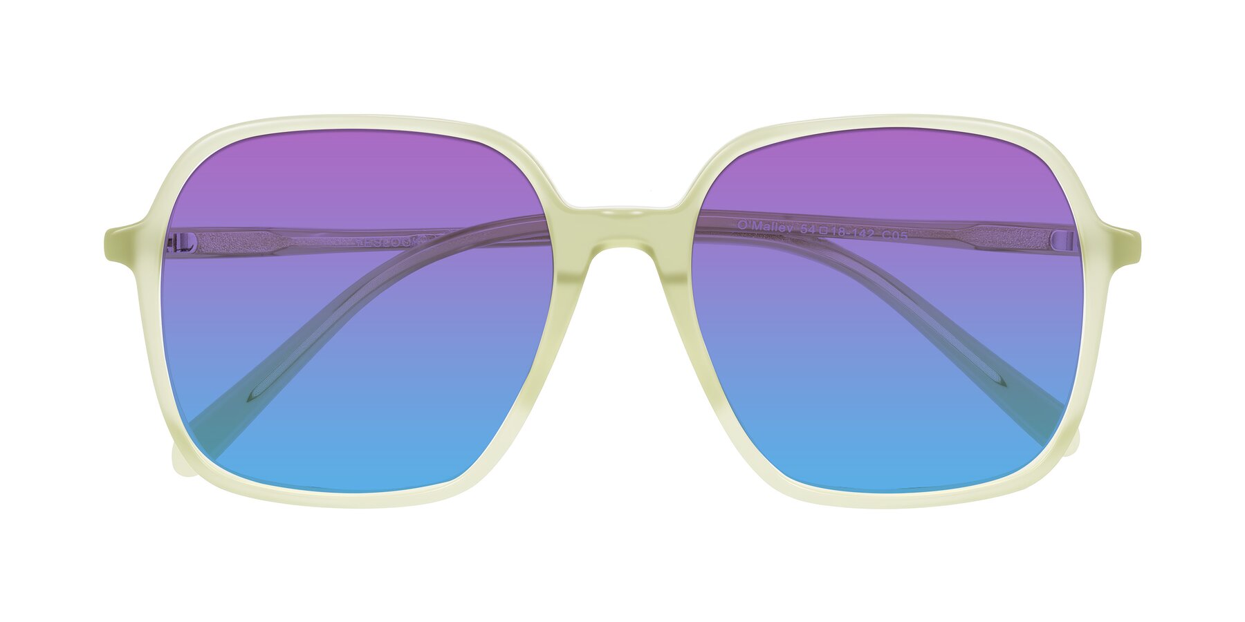 Folded Front of O'malley in Pastel Green with Purple / Blue Gradient Lenses