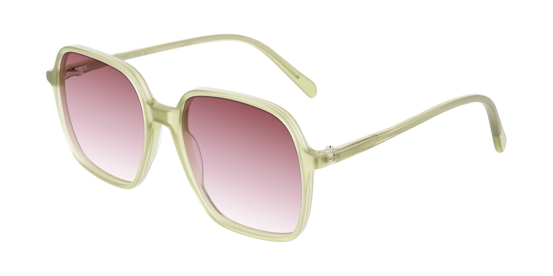Angle of O'malley in Pastel Green with Garnet Gradient Lenses