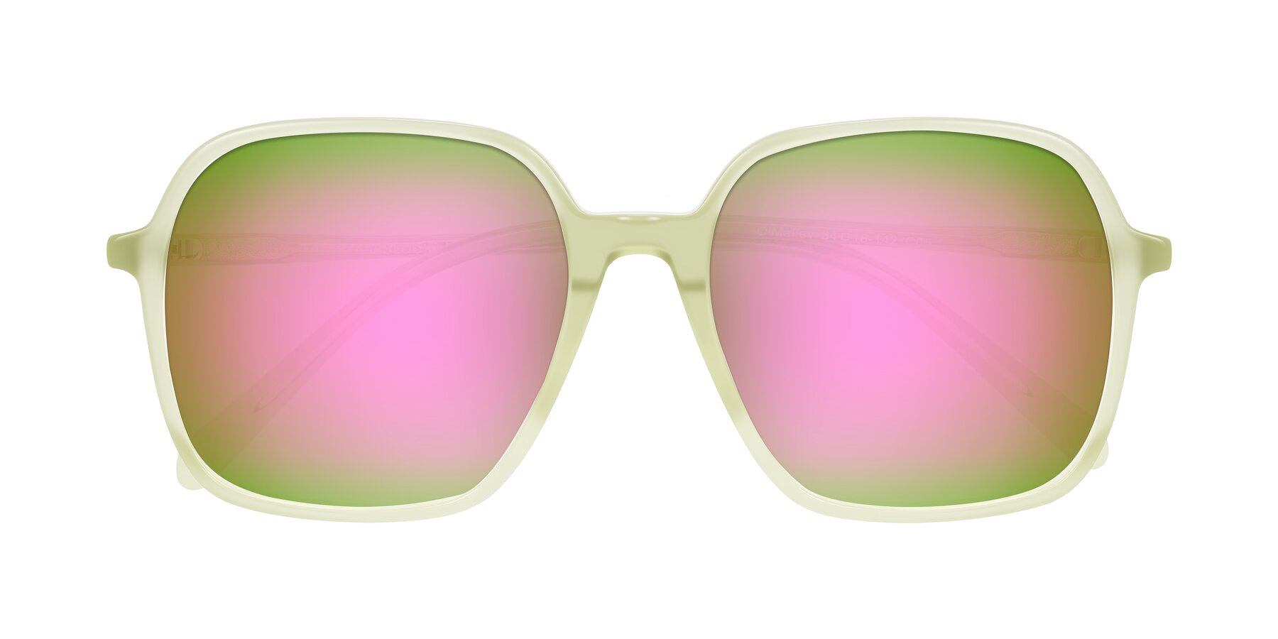 Folded Front of O'malley in Pastel Green with Pink Mirrored Lenses