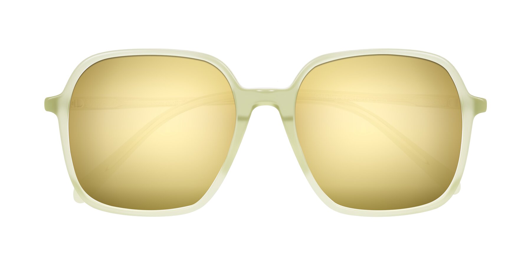 Folded Front of O'malley in Pastel Green with Gold Mirrored Lenses