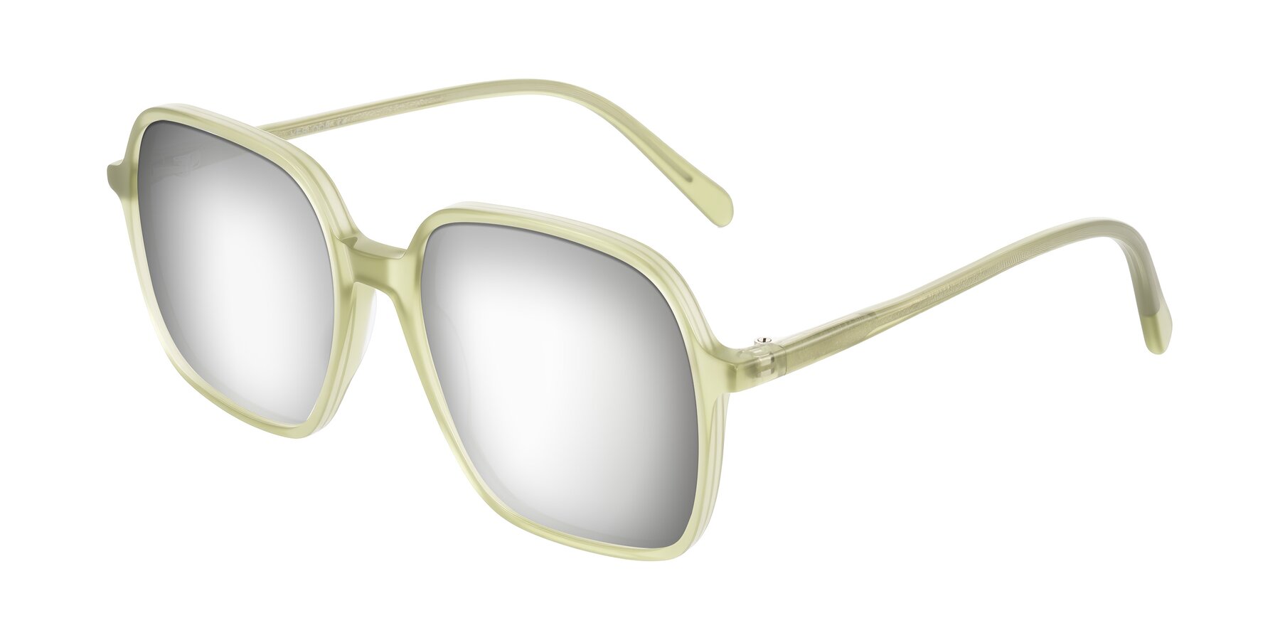 Angle of O'malley in Pastel Green with Silver Mirrored Lenses