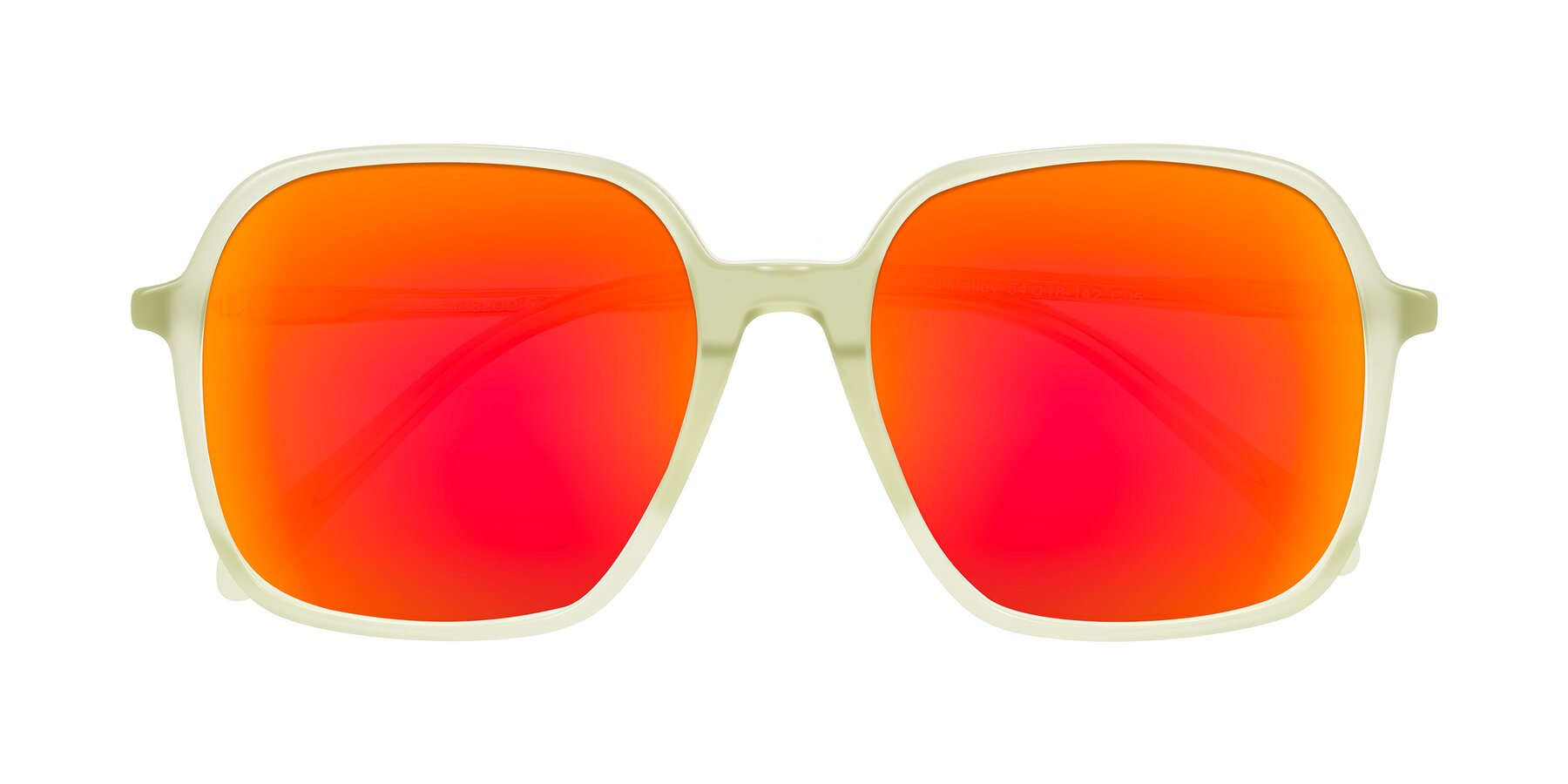 Folded Front of O'malley in Pastel Green with Red Gold Mirrored Lenses
