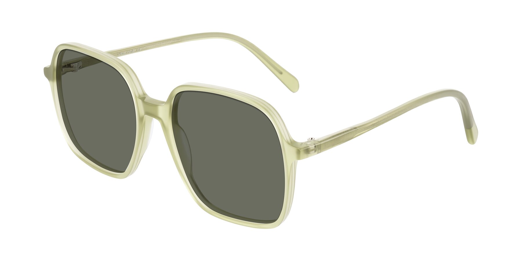 Angle of O'malley in Pastel Green with Gray Polarized Lenses