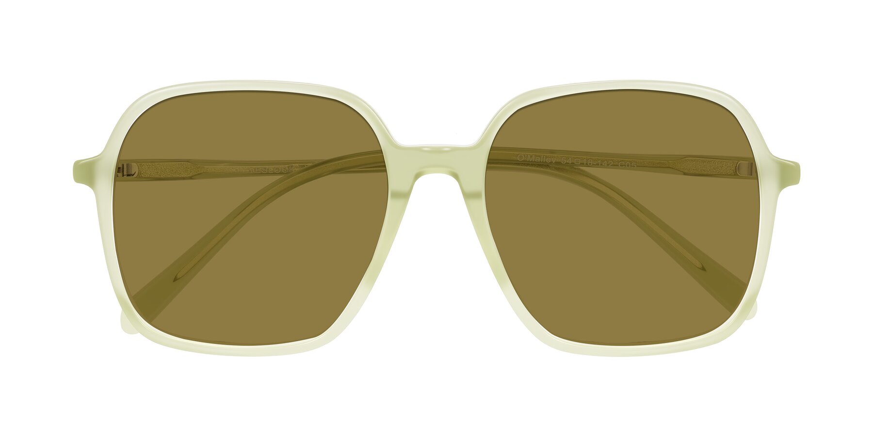 Folded Front of O'malley in Pastel Green with Brown Polarized Lenses