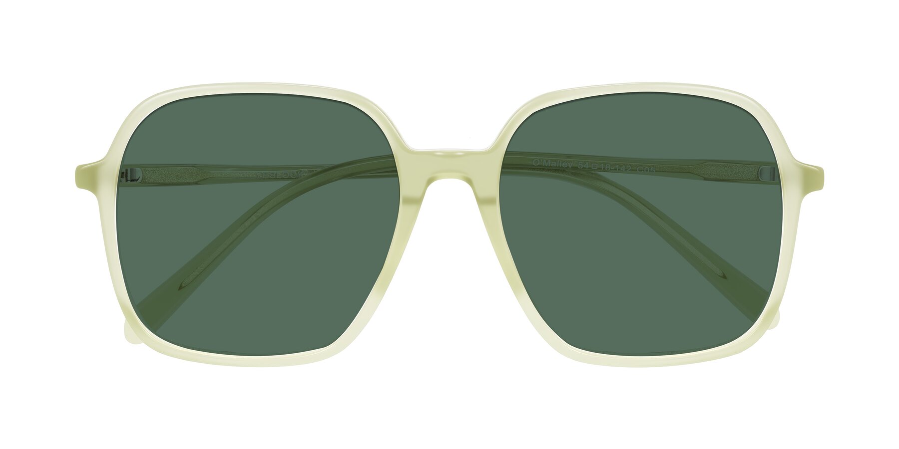 Folded Front of O'malley in Pastel Green with Green Polarized Lenses