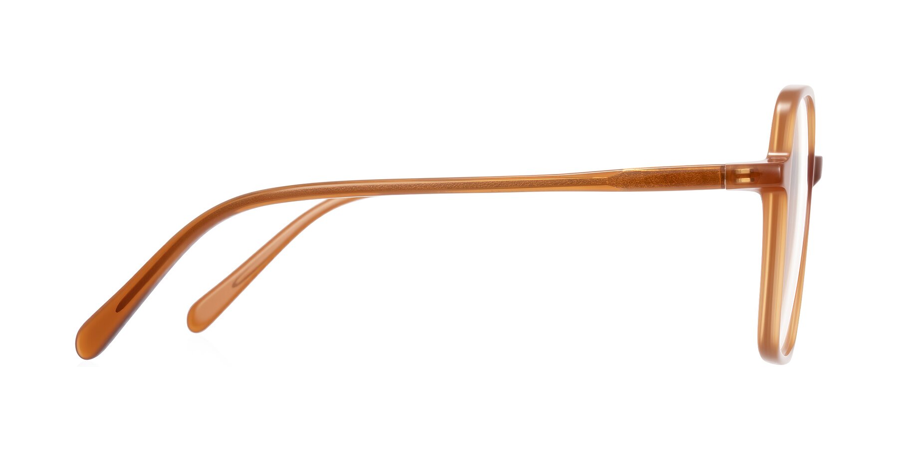 Side of O'malley in Caramel with Clear Eyeglass Lenses