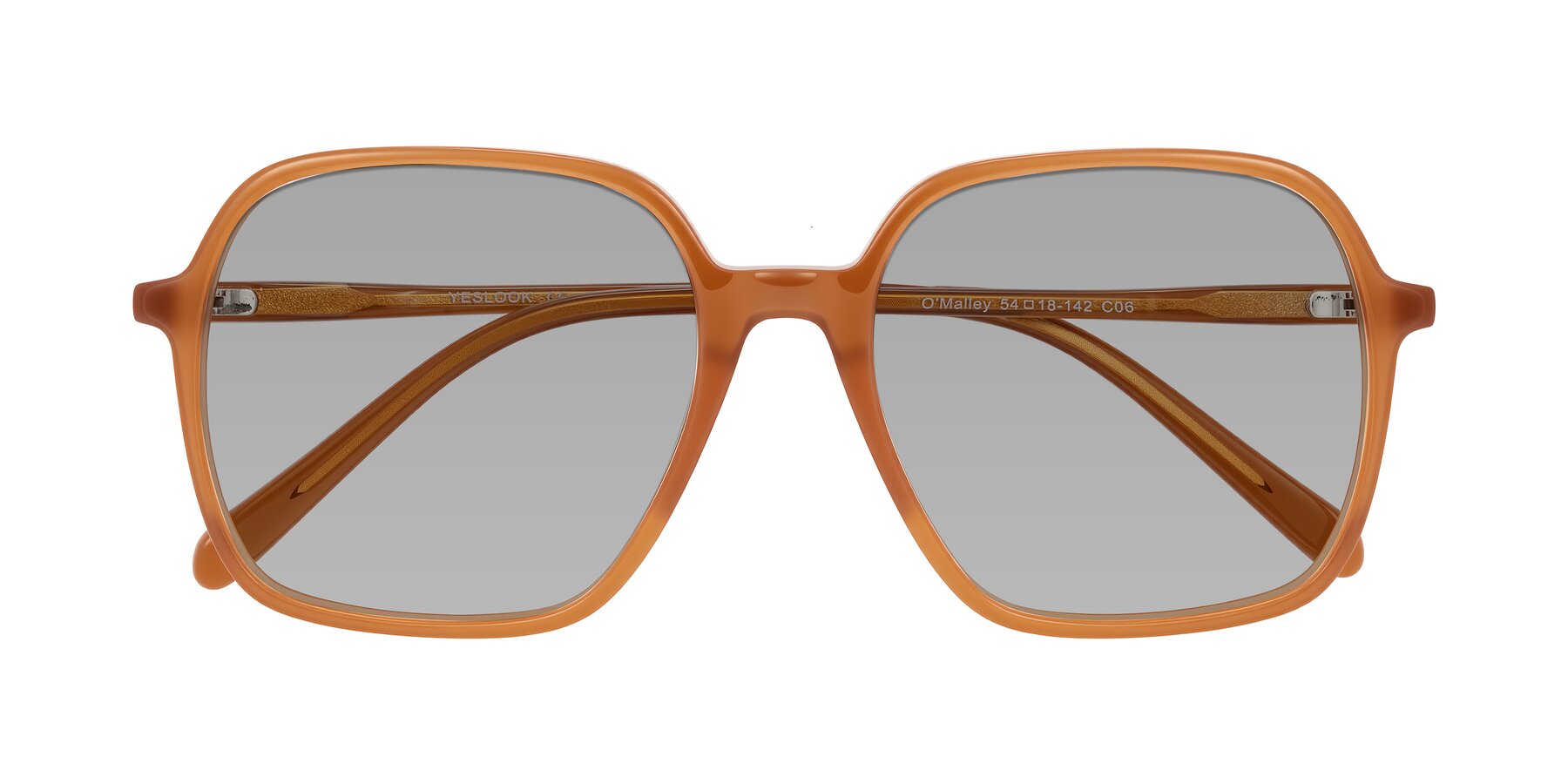 Folded Front of O'malley in Caramel with Light Gray Tinted Lenses
