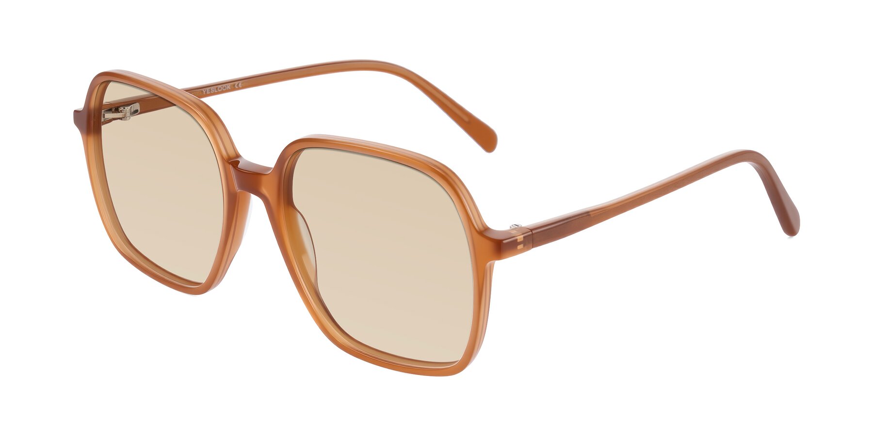 Angle of O'malley in Caramel with Light Brown Tinted Lenses