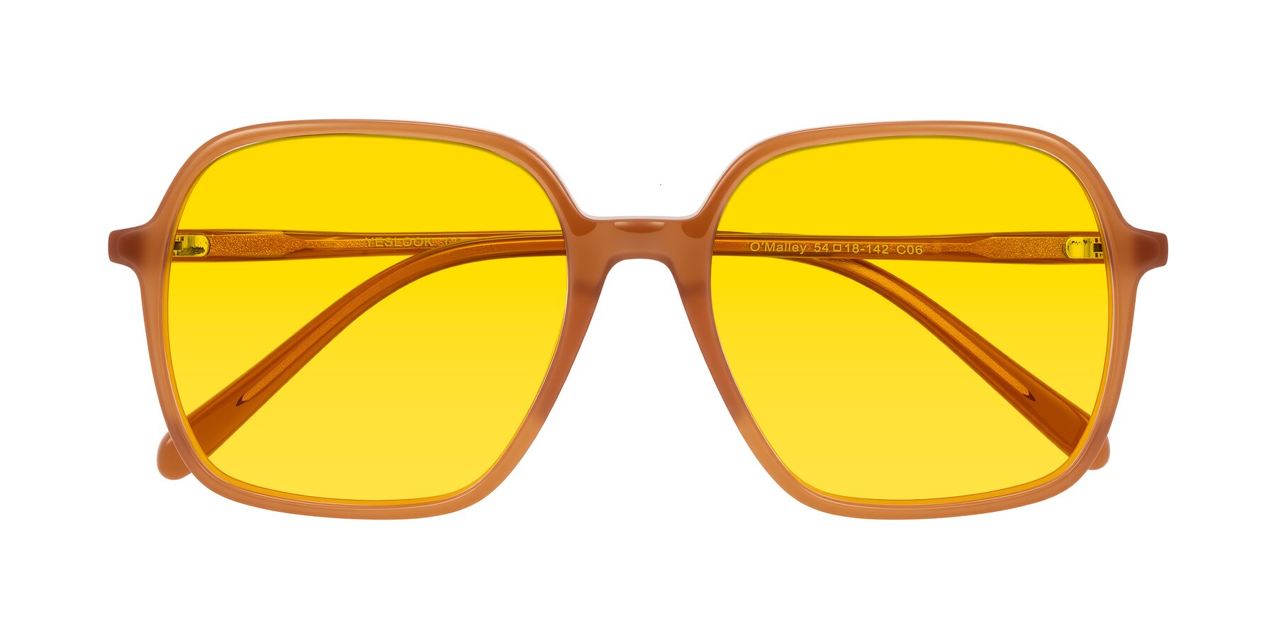 Folded Front of O'malley in Caramel with Yellow Tinted Lenses