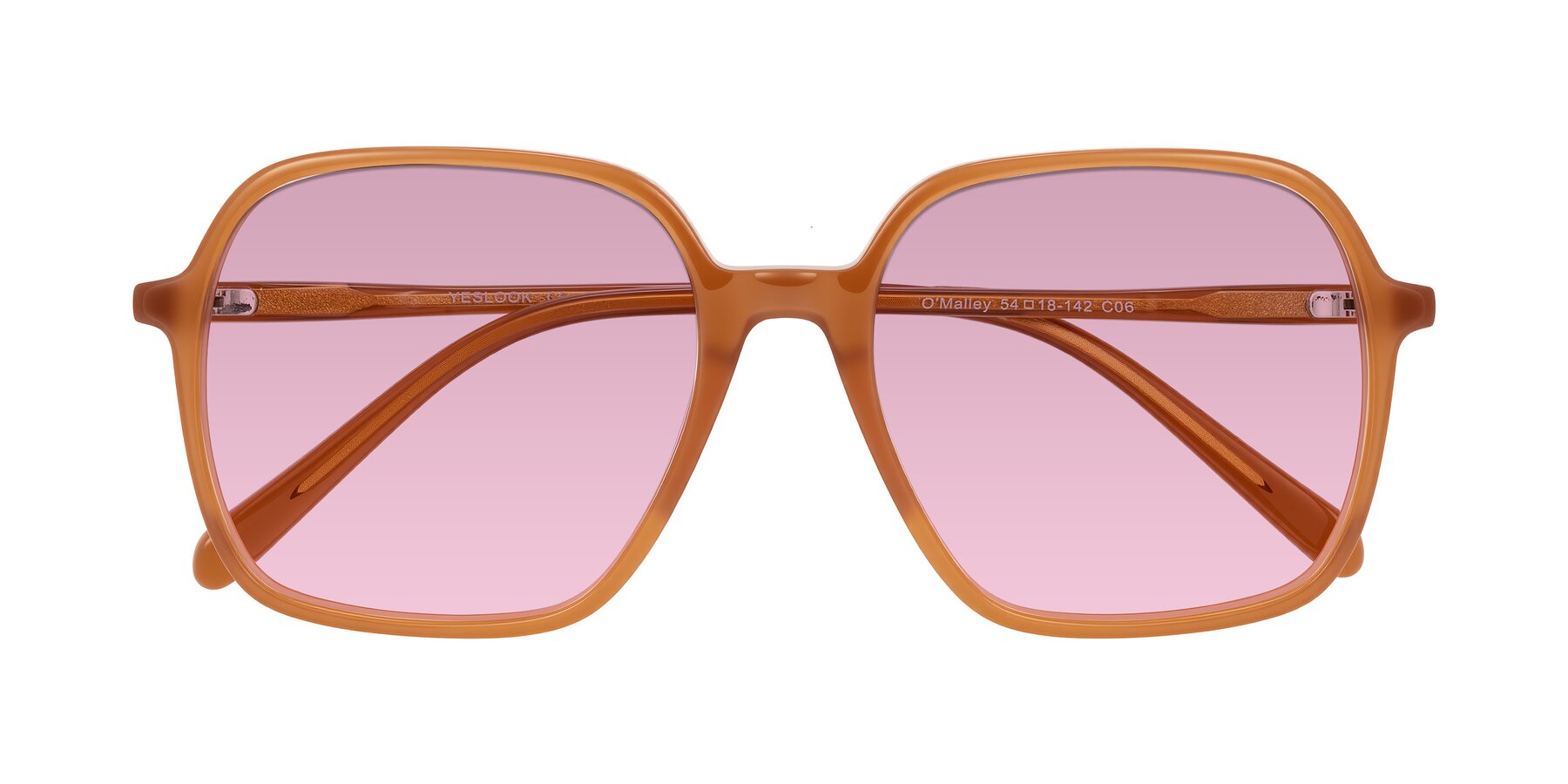 Folded Front of O'malley in Caramel with Light Wine Tinted Lenses