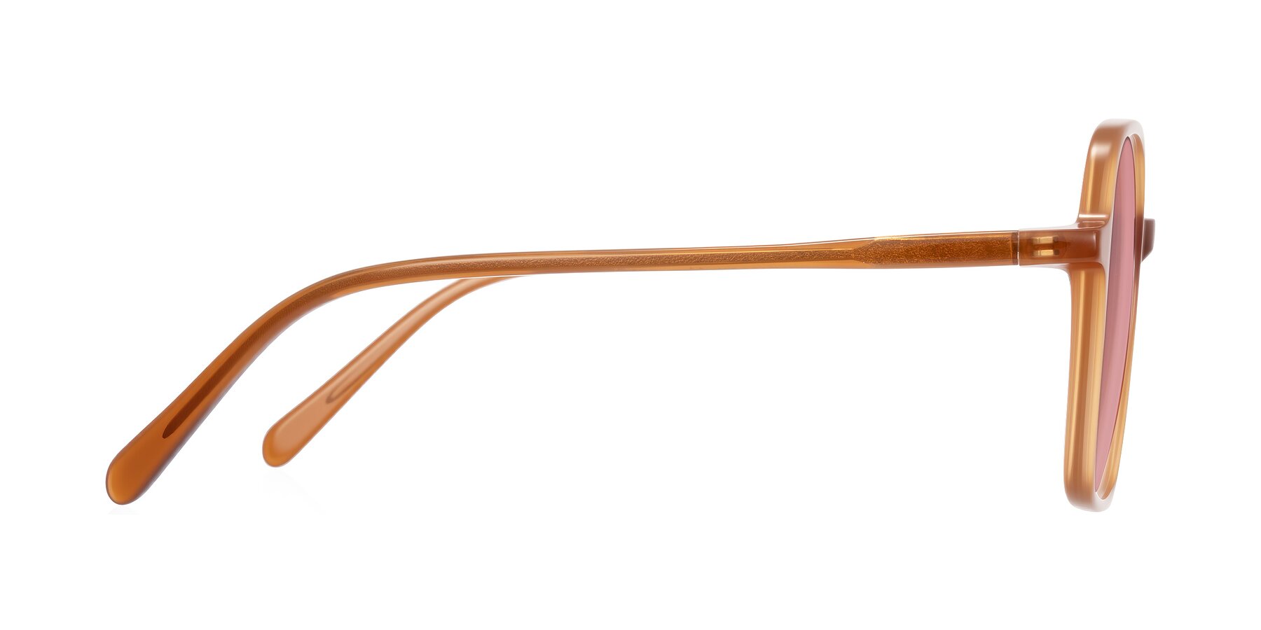 Side of O'malley in Caramel with Medium Garnet Tinted Lenses