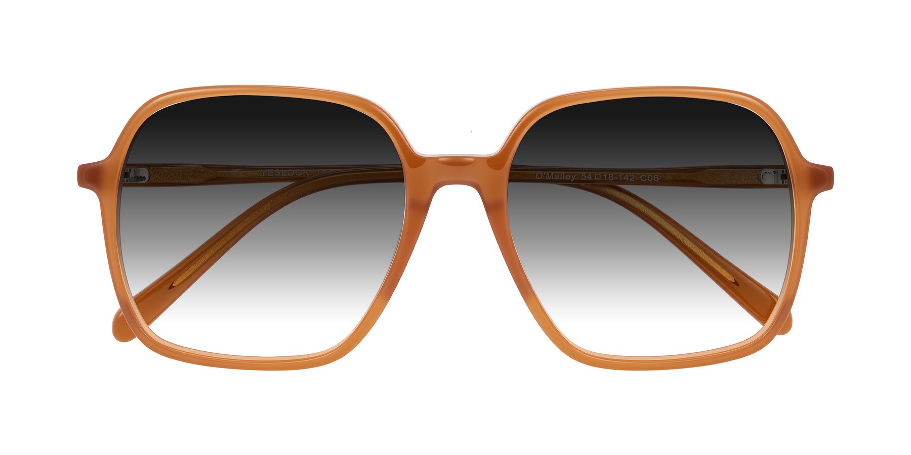Folded Front of O'malley in Caramel with Gray Gradient Lenses