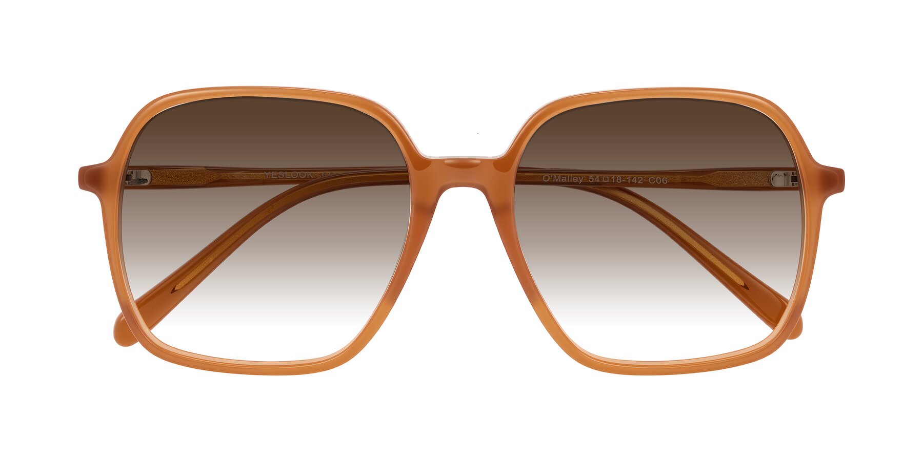 Folded Front of O'malley in Caramel with Brown Gradient Lenses