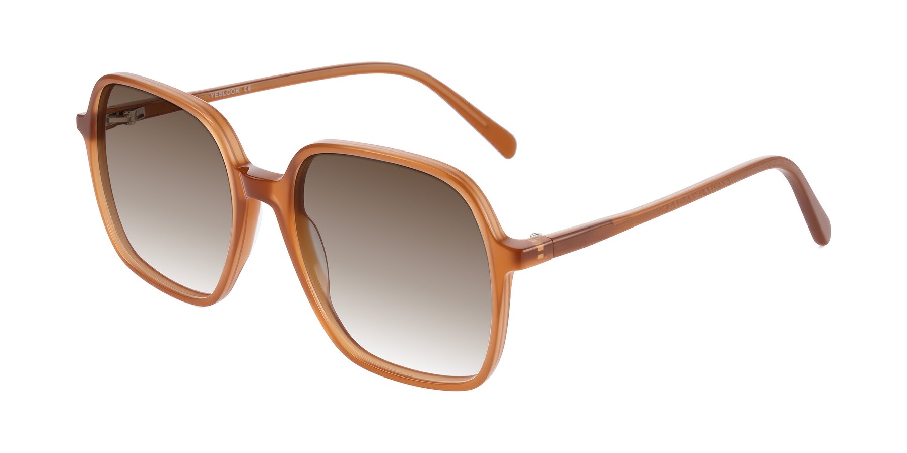 Angle of O'malley in Caramel with Brown Gradient Lenses