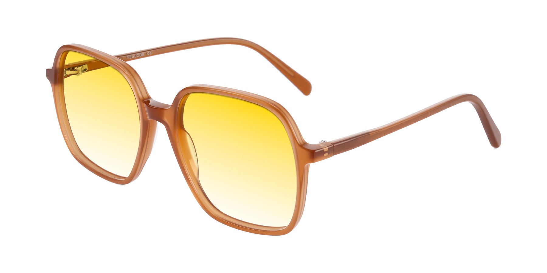 Angle of O'malley in Caramel with Yellow Gradient Lenses