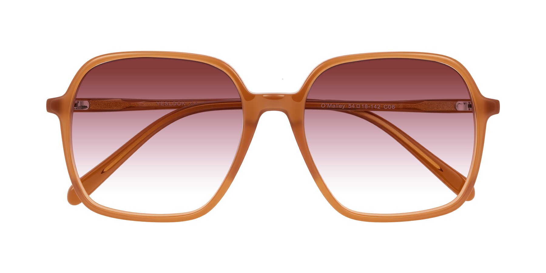 Folded Front of O'malley in Caramel with Garnet Gradient Lenses
