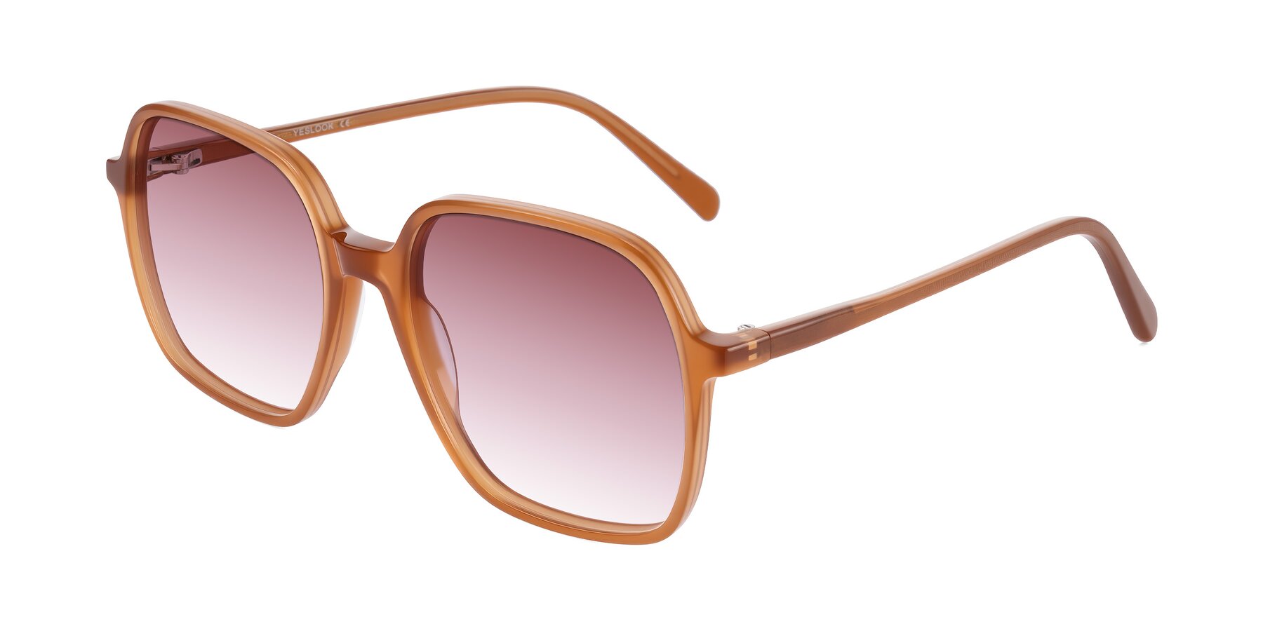 Angle of O'malley in Caramel with Garnet Gradient Lenses