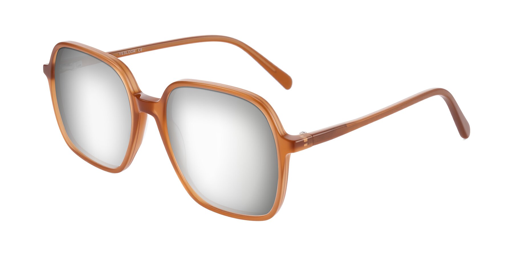 Angle of O'malley in Caramel with Silver Mirrored Lenses