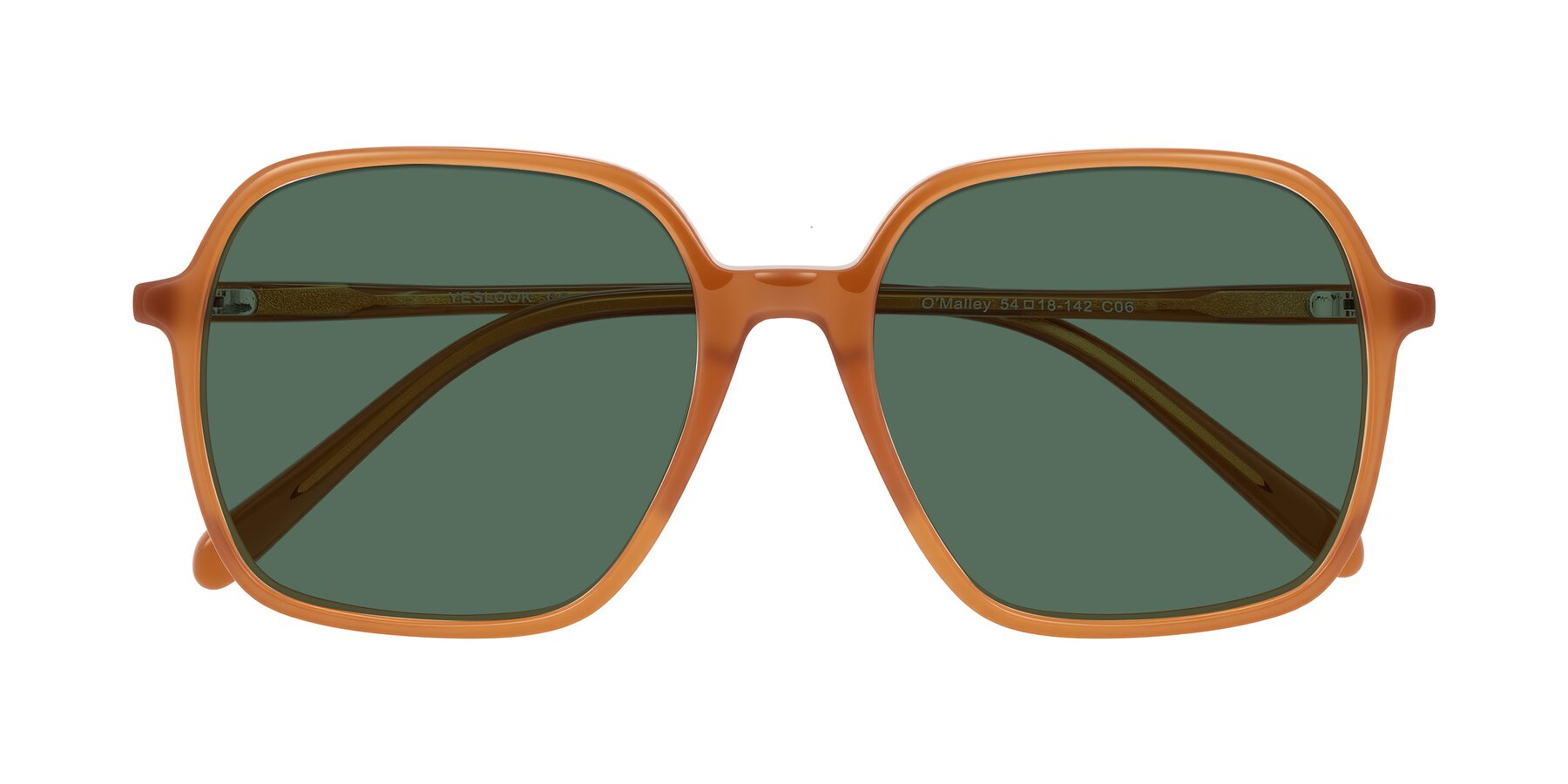 Folded Front of O'malley in Caramel with Green Polarized Lenses