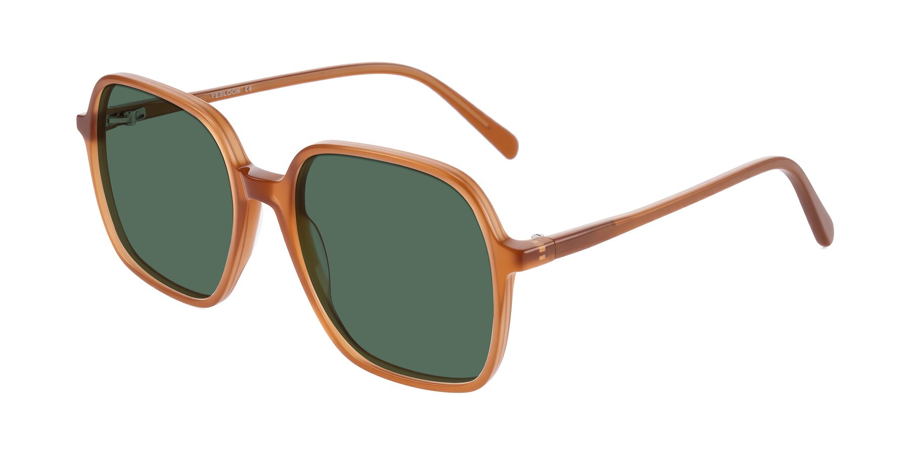 Angle of O'malley in Caramel with Green Polarized Lenses