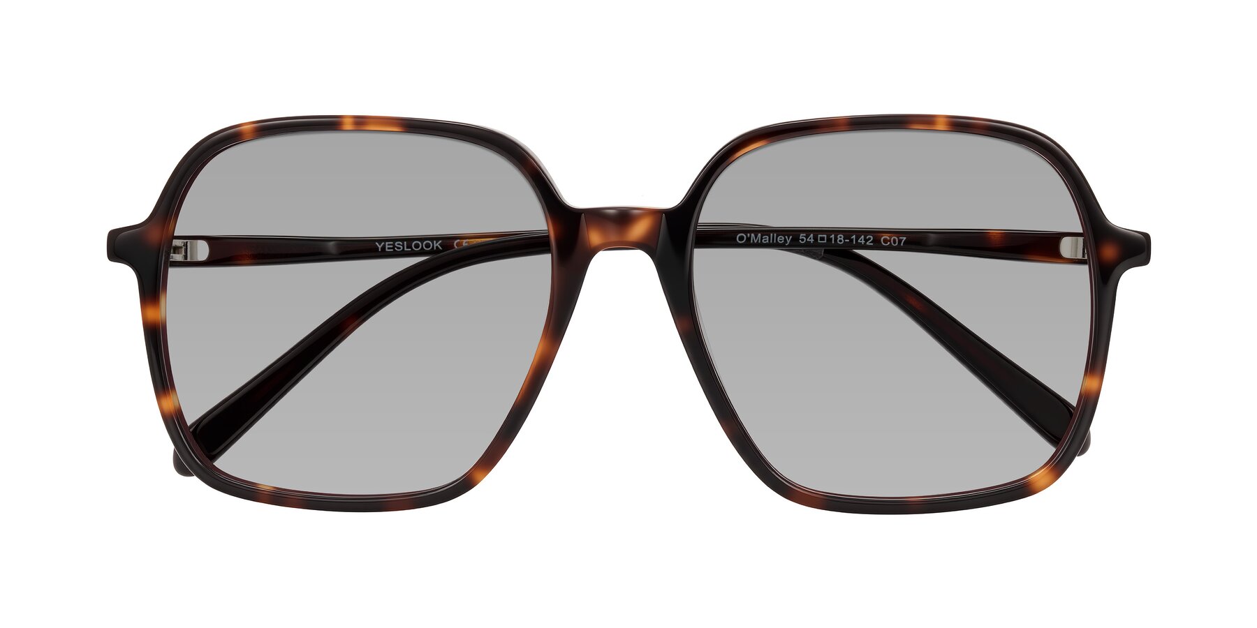 Folded Front of O'malley in Tortoise with Light Gray Tinted Lenses