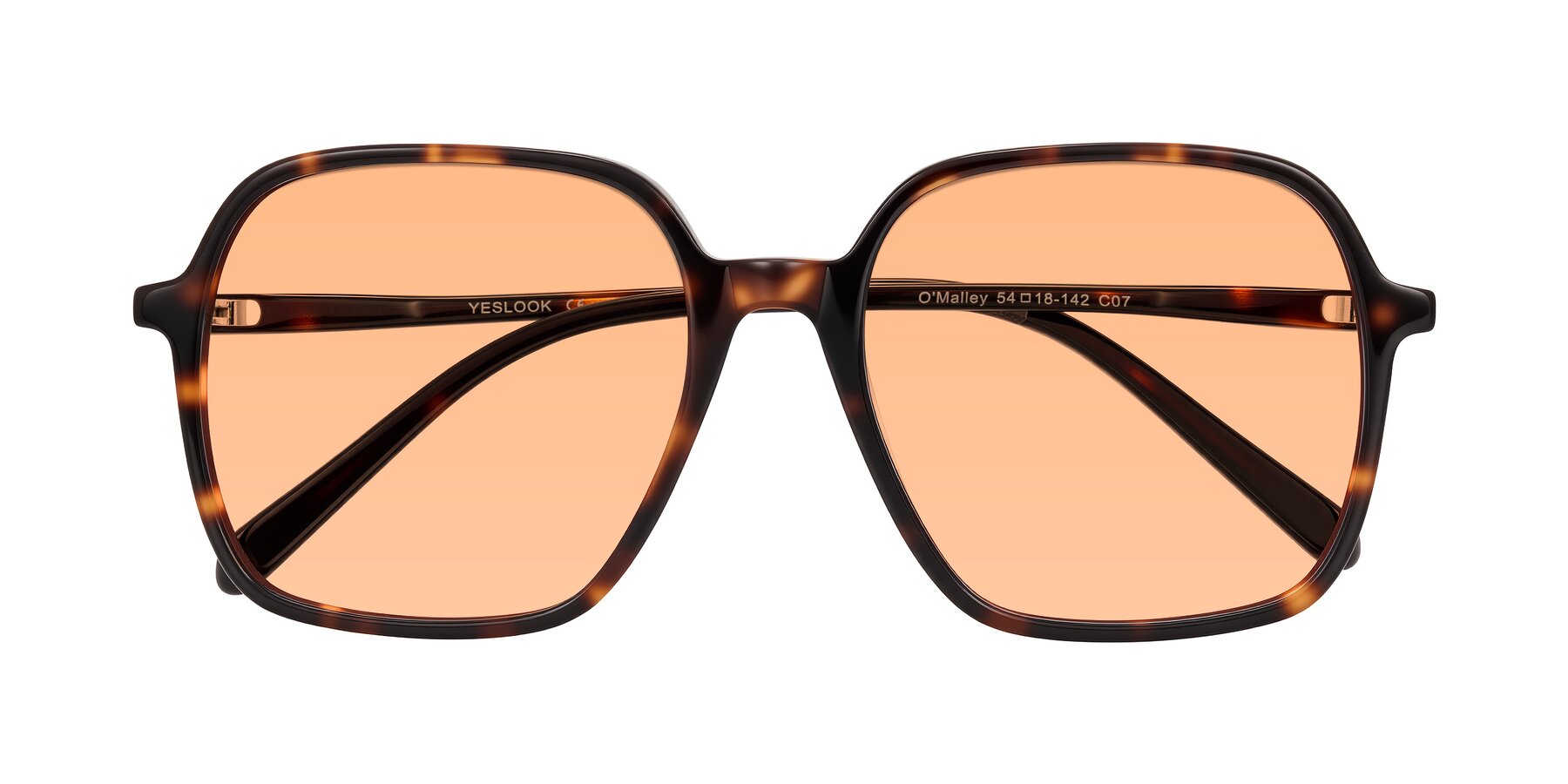 Folded Front of O'malley in Tortoise with Light Orange Tinted Lenses