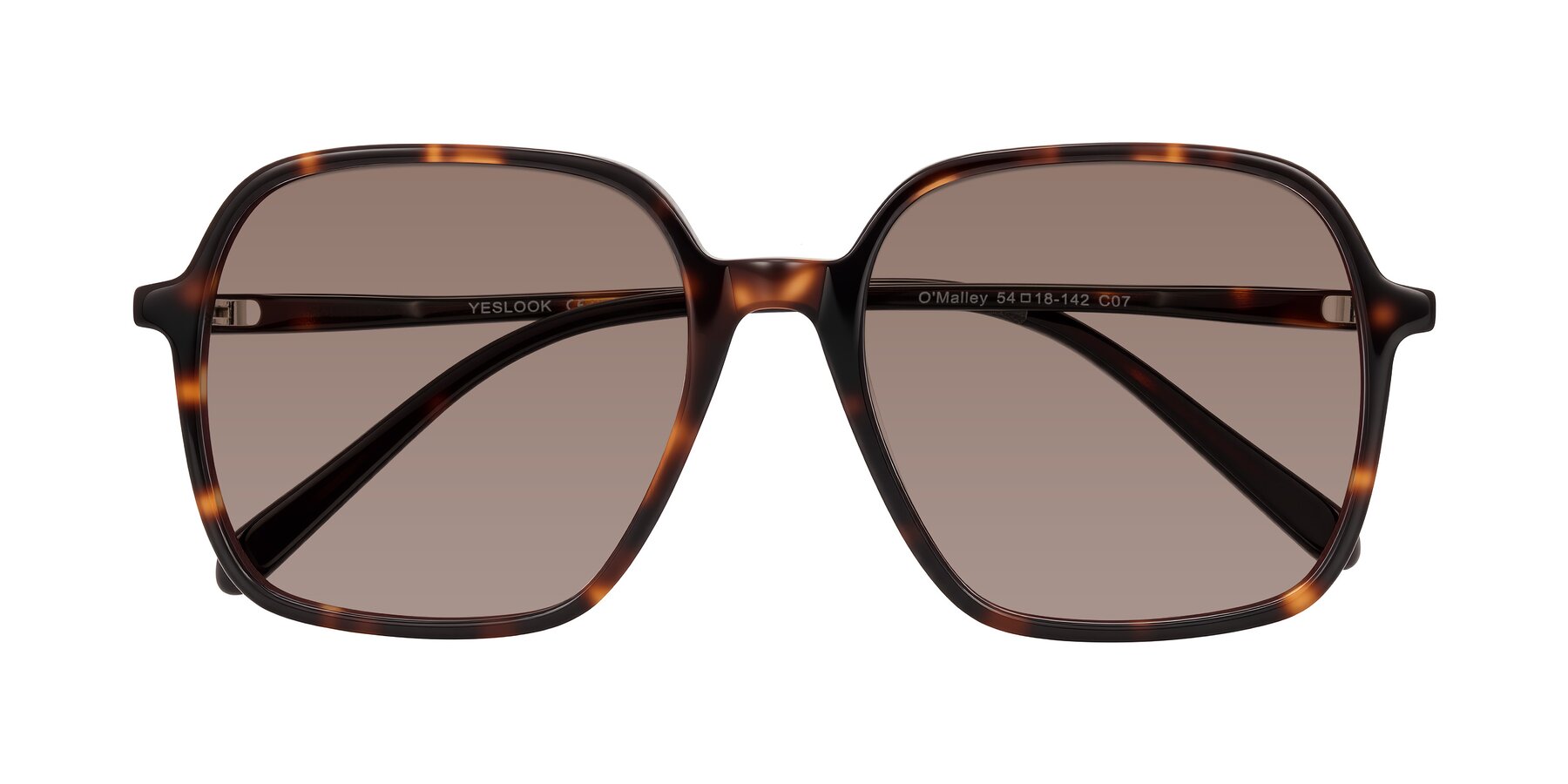 Folded Front of O'malley in Tortoise with Medium Brown Tinted Lenses