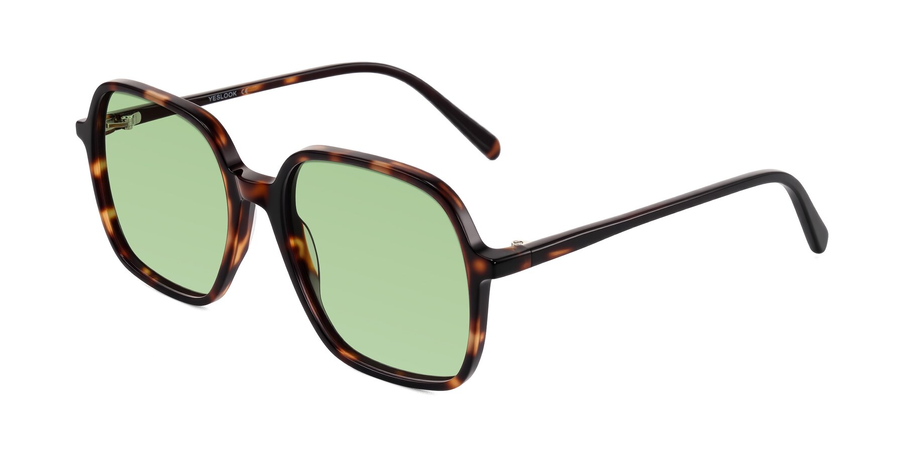 Angle of O'malley in Tortoise with Medium Green Tinted Lenses