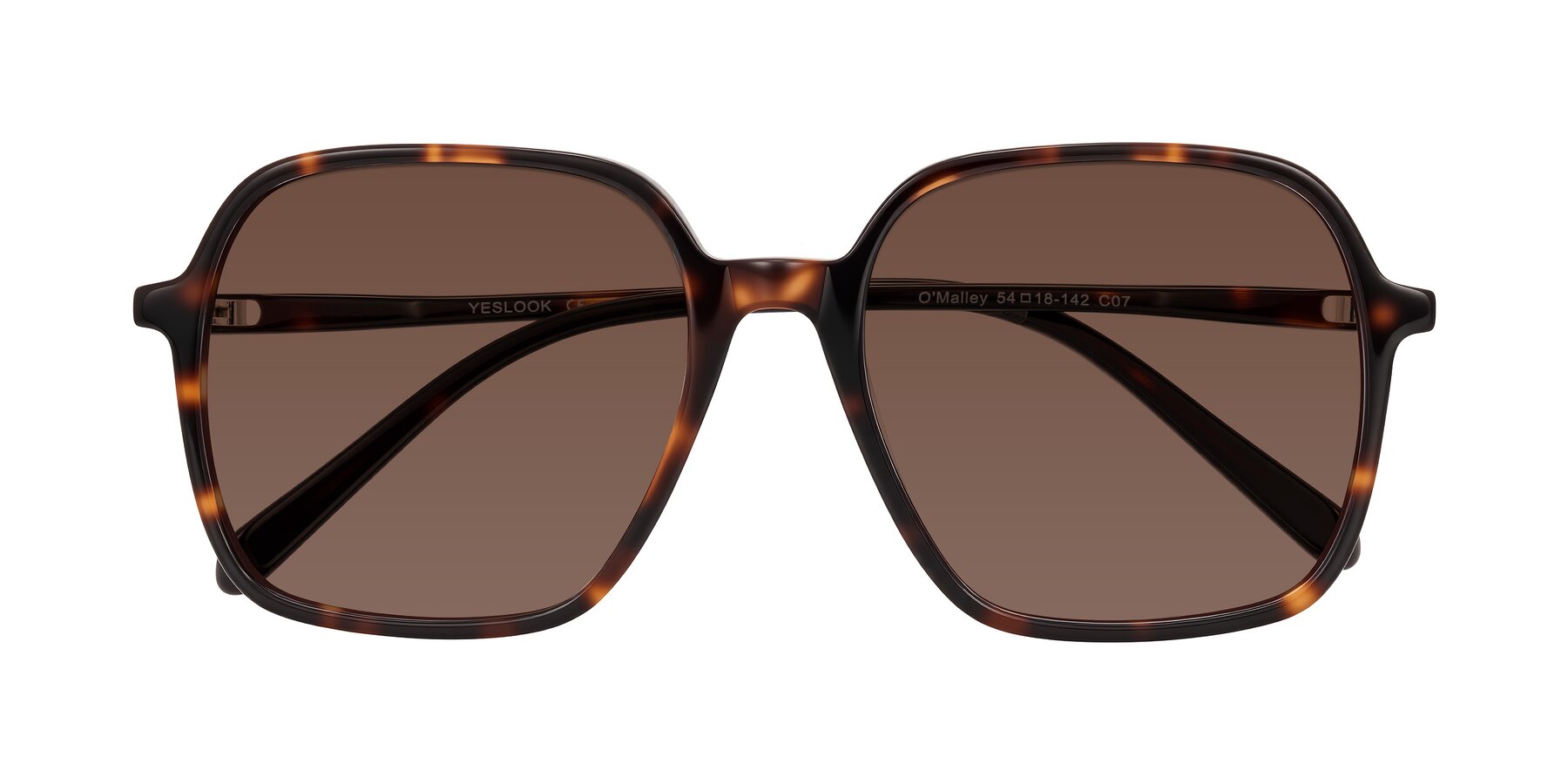 Folded Front of O'malley in Tortoise with Brown Tinted Lenses