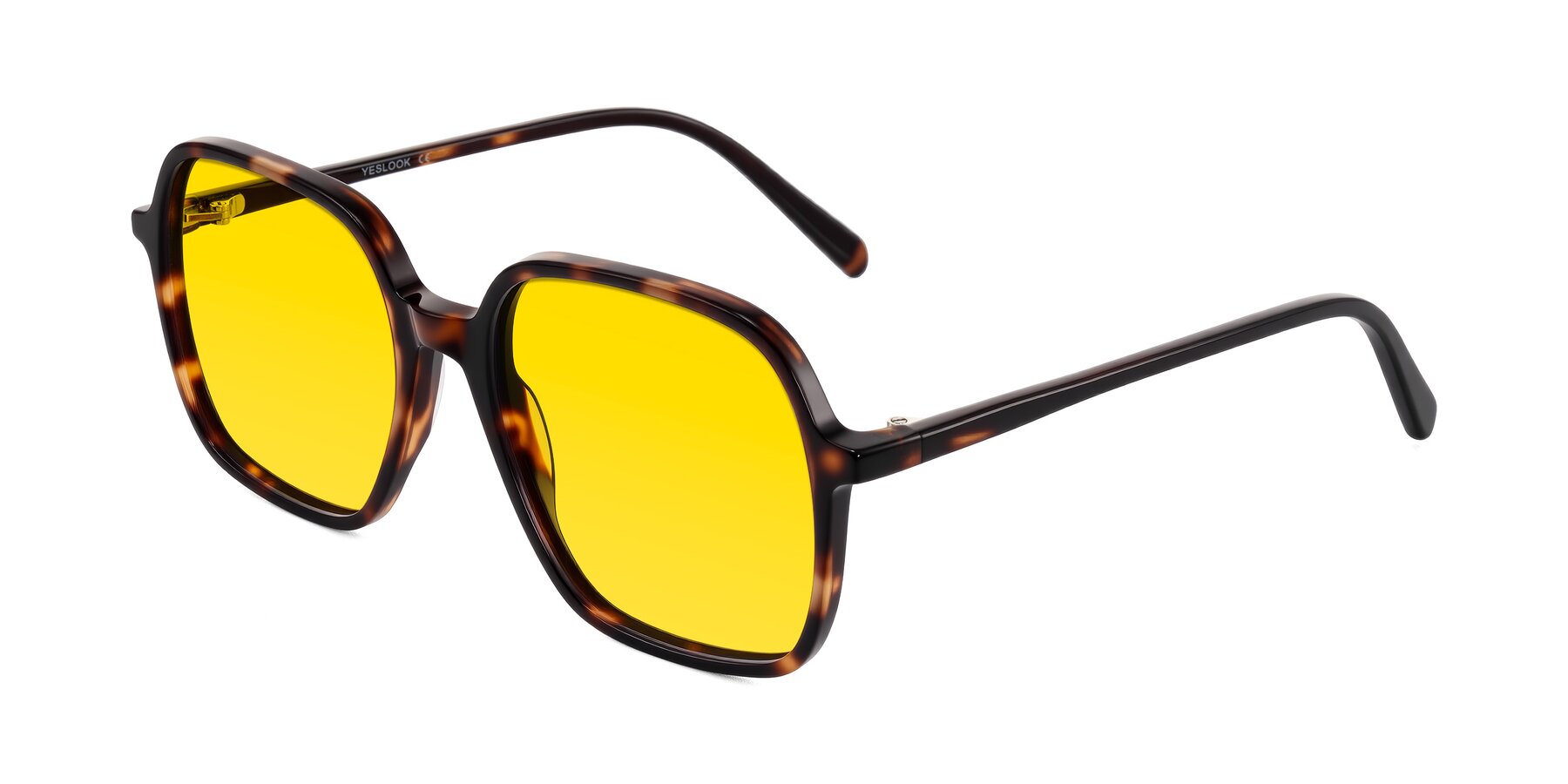 Angle of O'malley in Tortoise with Yellow Tinted Lenses
