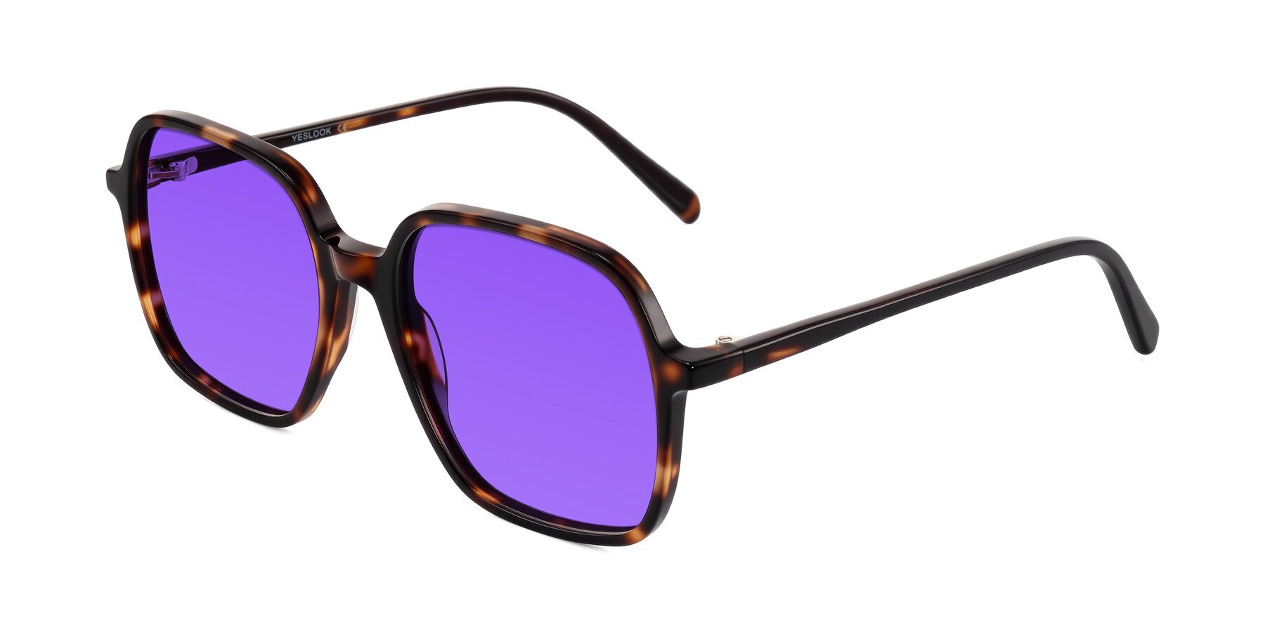 Angle of O'malley in Tortoise with Purple Tinted Lenses