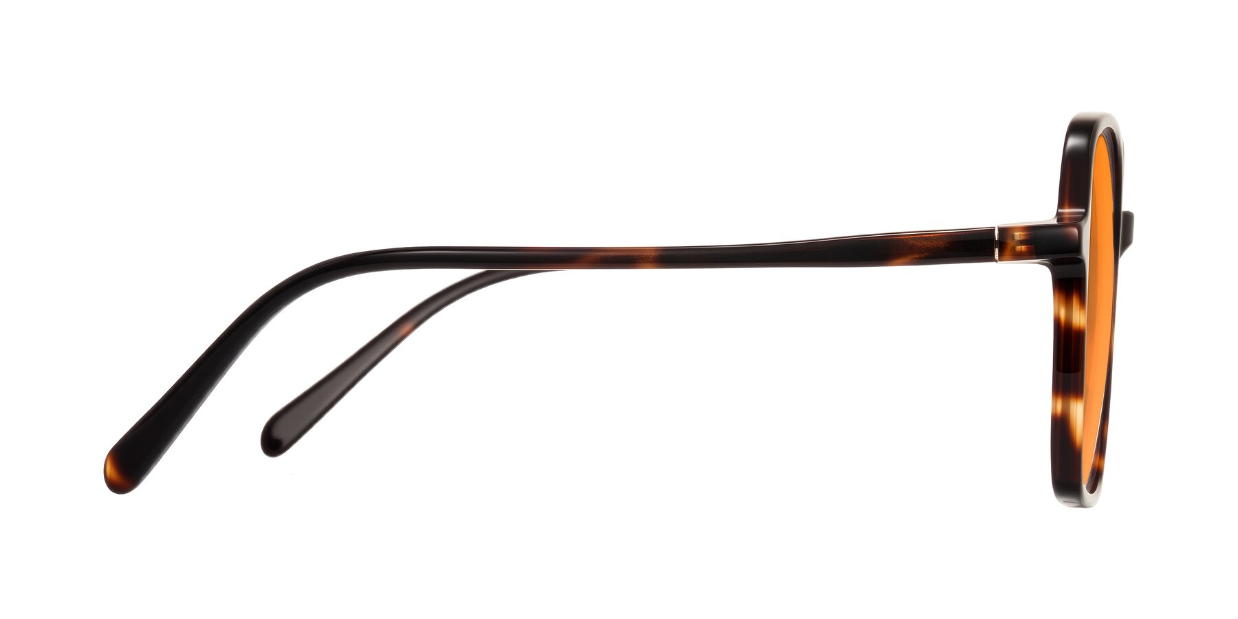 Side of O'malley in Tortoise with Orange Tinted Lenses